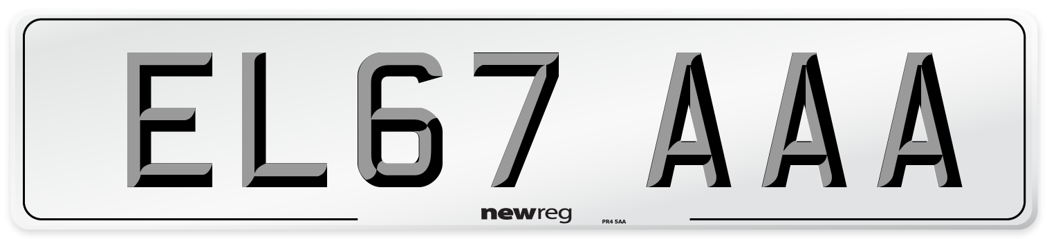 EL67 AAA Number Plate from New Reg